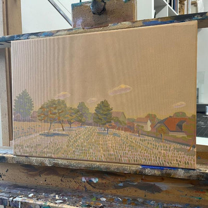 Small orchard, unique, painting, hand-painted unique piece, 45 x 30 cm, acrylic paint on canvas