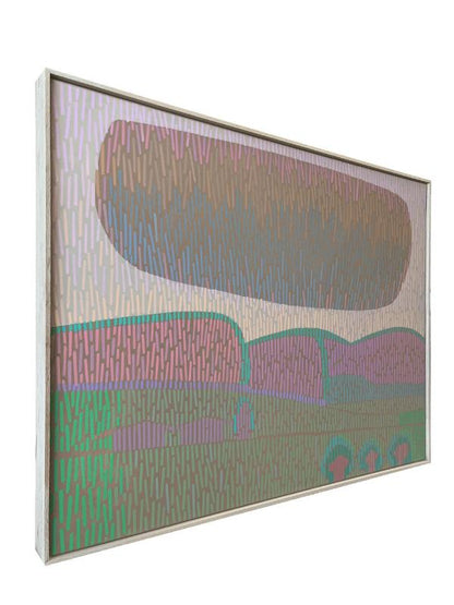 Landscape Complementary 5, unique, painting, hand-painted unique piece, 68 x 52 cm, with frame strip