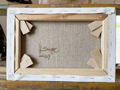 Blauer Himmel, Unikat, Malerei, handgemaltes Einzelstück, 30 x 20 cm, Acrylfarbe auf Leinwand