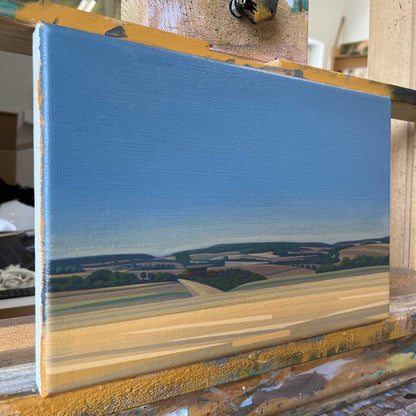 Blauer Himmel, Unikat, Malerei, handgemaltes Einzelstück, 30 x 20 cm, Acrylfarbe auf Leinwand