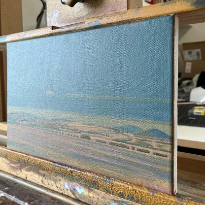 Auf dem Sichelsberg, Unikat, Malerei, handgemaltes Einzelstück, 30 x 20 cm, Acrylfarbe auf Leinwand