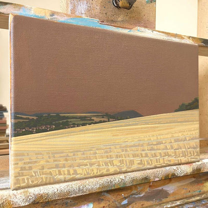 Stoppelfeld, Unikat, Malerei, handgemaltes Einzelstück, 30 x 20 cm, Acrylfarbe auf Leinwand