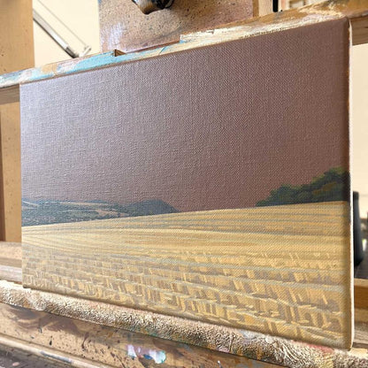 Stoppelfeld, Unikat, Malerei, handgemaltes Einzelstück, 30 x 20 cm, Acrylfarbe auf Leinwand