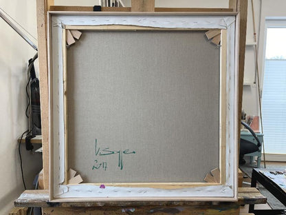 Pauls Äpfel 4 Magenta, Unikat, Malerei, handgemaltes Einzelstück, 60 x 60 cm, mit Rahmenleiste
