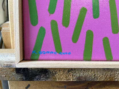 Pauls Äpfel 1 Magenta, Unikat, Malerei, handgemaltes Einzelstück, 60 x 60 cm, mit Rahmenleiste