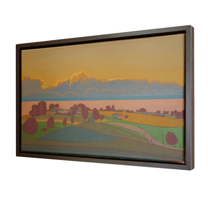 Evening, unique, painting, hand-painted unique piece, 40 x 28 cm, with picture frame