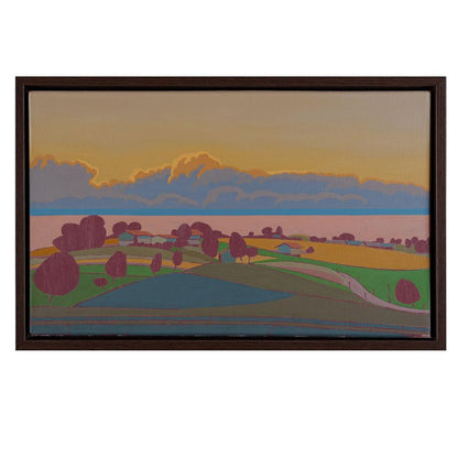 Evening, unique, painting, hand-painted unique piece, 40 x 28 cm, with picture frame