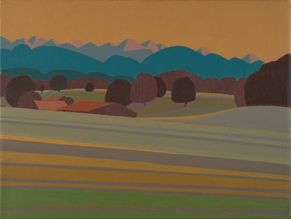 Kupferhimmel , Unikat, Malerei, handgemaltes Einzelstück, 40 x 30 cm, mit Bilderrahmen