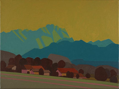 Bergspitze , Unikat, Malerei, handgemaltes Einzelstück, 40 x 30 cm, mit Bilderrahmen