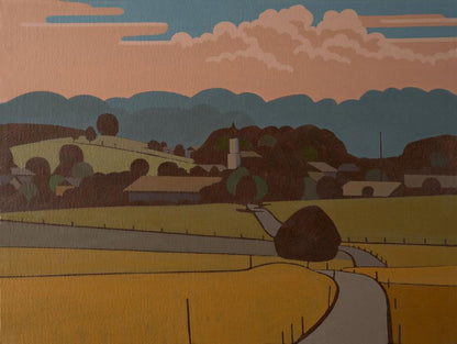 Weiler, Unikat, Malerei, handgemaltes Einzelstück, 40 x 30 cm, mit Bilderrahmen