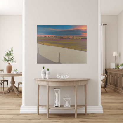 Landschaftsmalerei, Abendhimmel, handgemaltes Einzelstück, ca. 91 x 70 cm