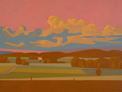 Sommerabend , Unikat, Malerei, handgemaltes Einzelstück, 40 x 30 cm, mit Bilderrahmen