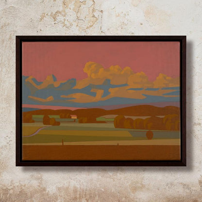 Sommerabend , Unikat, Malerei, handgemaltes Einzelstück, 40 x 30 cm, mit Bilderrahmen