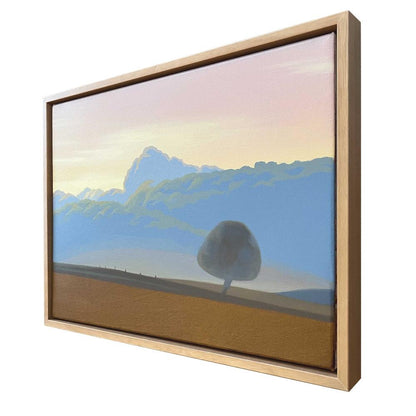 Baum und Wolken, Unikat, Malerei, handgemaltes Einzelstück, 40 x 30 cm, mit Bilderrahmen