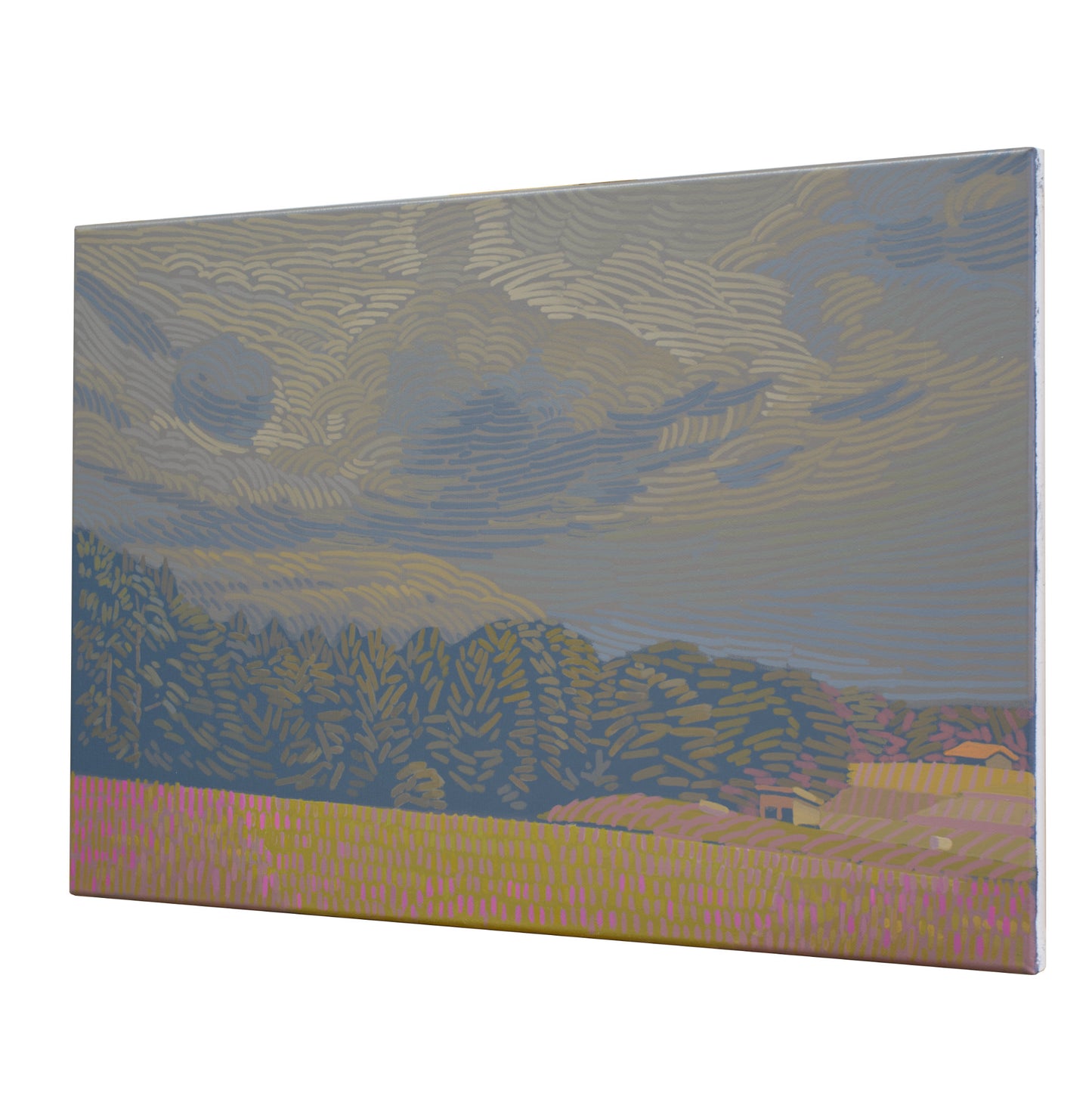 Landschaftsmalerei, Unikat, Wolkenhimmel, handgemaltes Einzelstück, 60 x 40 cm