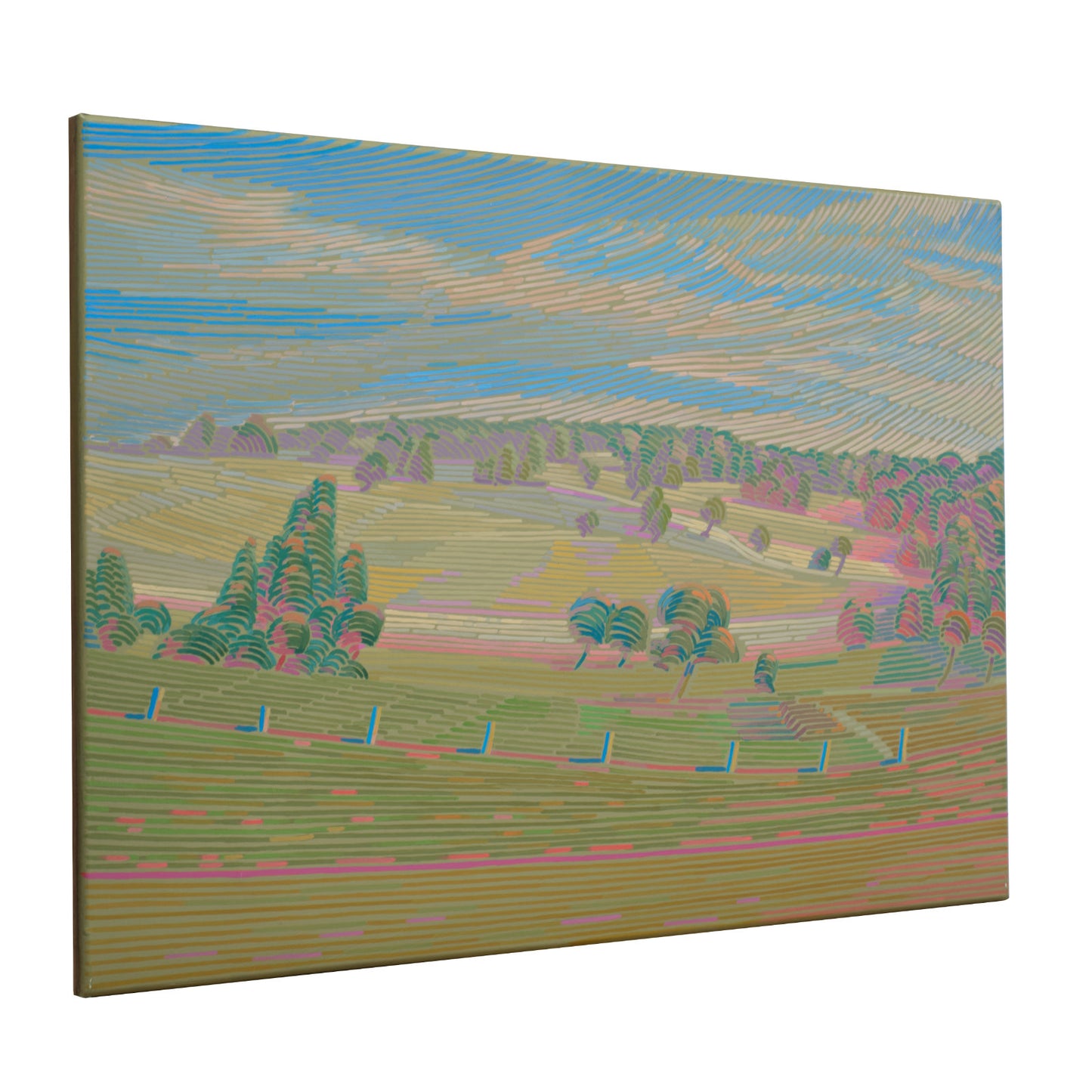 Landschaftsmalerei, Unikat, Bayernland, handgemaltes Einzelstück, 70x51 cm