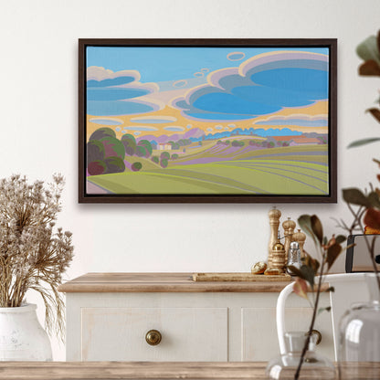 Cheerful, unique, painting, hand-painted unique piece, 40 x 28 cm, with picture frame