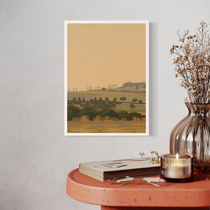 Mini-Poster "Fünfzehn Pappeln", malerische Landschaft, Format DIN A4, hochwertige Reproduktion auf recyceltem Karton.