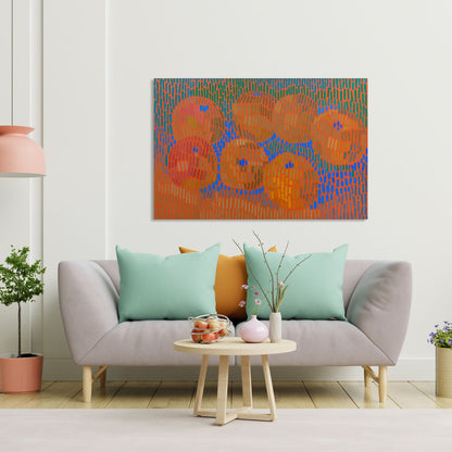 Paul's Apples 7, unique, painting, hand-painted one-of-a-kind piece, 90 x 60 cm, with frame strip