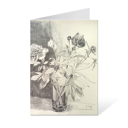 Grußkarte Florale Zeichnung