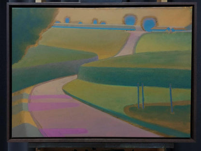 Summer view, unique painting, hand-painted unique piece, 70 x 50 cm, with frame