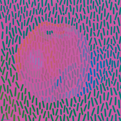 Kunstdruck von Äpfeln in lebhaften Farben, präsentiert auf einer strukturierten Leinwand in 30x30 cm.