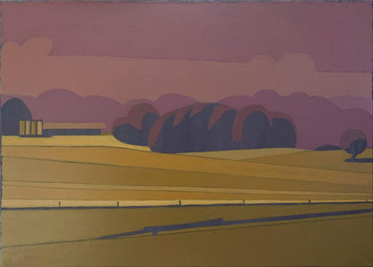 Leuchtende Felder, Unikat, Malerei, handgemaltes Einzelstück, 68 x 52 cm, mit Rahmen
