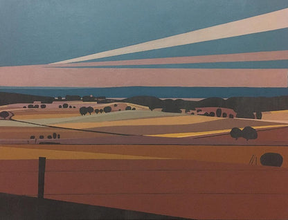 Felder, Unikat, Malerei, handgemaltes Einzelstück, 90 x 70 cm, mit Rahmen