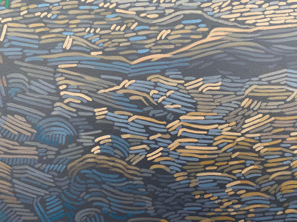 Rocky Coast 7, unique painting, hand-painted single piece, 120 x 90 cm, framed with beech frame