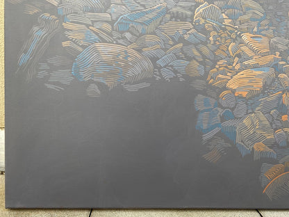 Rocky Coast 7, unique painting, hand-painted single piece, 120 x 90 cm, framed with beech frame