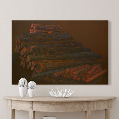 Felled wood, canvas print, 30x20 cm, 60x40 cm, 75x50 cm, 90x60 cm