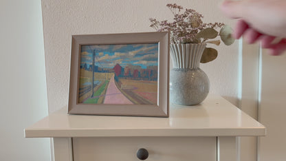 Januar, Unikat, Malerei, handgemaltes Einzelstück, 20 x 15 cm, mit Bilderrahmen