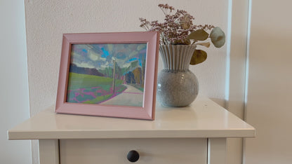 Neujahr, Unikat, Malerei, handgemaltes Einzelstück, 20 x 15 cm, mit Bilderrahmen