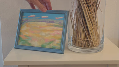 "Light", unique, painting, hand-painted unique piece, 22.3 x 17.3 cm, with picture frame