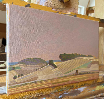 View from the mountain 3, unique painting, hand-painted single piece, 30 x 20 cm, acrylic paint on canvas