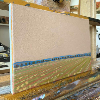 Blue Avenue, unique painting, hand-painted one-of-a-kind piece, 30 x 20 cm, acrylic paint on canvas