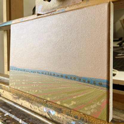 Blue Avenue, unique painting, hand-painted one-of-a-kind piece, 30 x 20 cm, acrylic paint on canvas