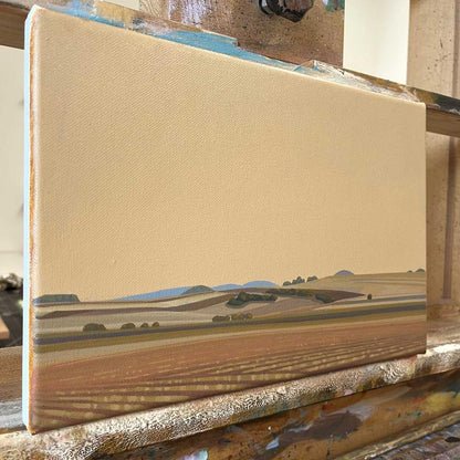 Blaue Wellen, Unikat, Malerei, handgemaltes Einzelstück, 30 x 20 cm, Acrylfarbe auf Leinwand