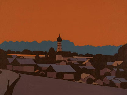 Blick nach Münsing, Leinwanddruck, 40x30 cm, 80x60 cm