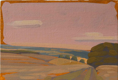 Eifel Landschaft, Unikat, Malerei, handgemaltes Einzelstück, 19 x 14,5 cm, mit Rahmen