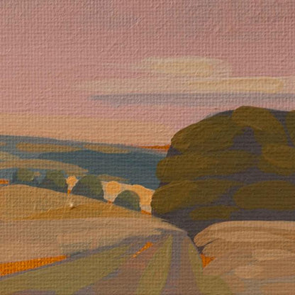 Eifel Landschaft, Unikat, Malerei, handgemaltes Einzelstück, 19 x 14,5 cm, mit Rahmen