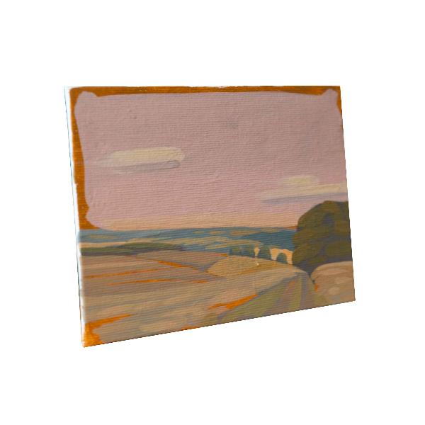 Eifel landscape, unique painting, hand-painted single piece, 19 x 14.5 cm, with frame