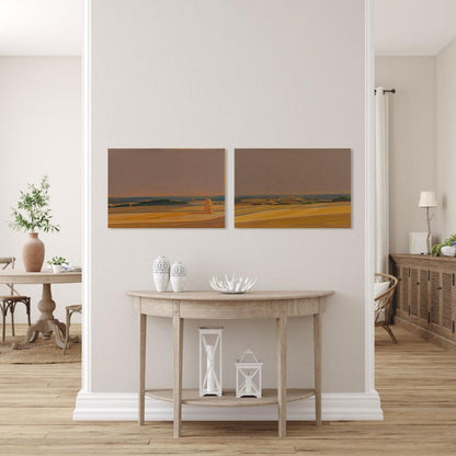 Goldene Felder, Leinwanddruck, Brillanter Kunstdruck – 20x30 cm, 60x40 cm