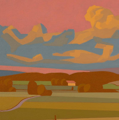 Summer Evening Landscape Wall Art Canvas Print