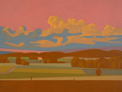 Summer Evening Landscape Wall Art Canvas Print