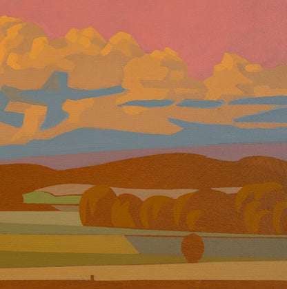 Summer Evening Landscape Wall Art Canvas Print