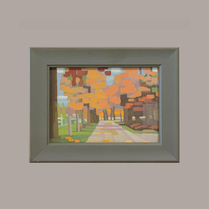 Original Gemälde – "Herbstsonne" - handgemalt – Acrylbild – 10x15 cm – Landschaft Bild – Einzelstück – mit Rahmen