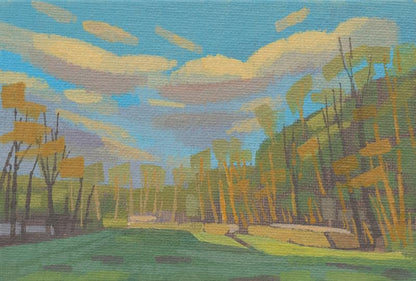 Original Gemälde – "Upperborn" - handgemalt – Acrylbild – 10x15 cm – Landschaft Bild – Einzelstück – mit Rahmen