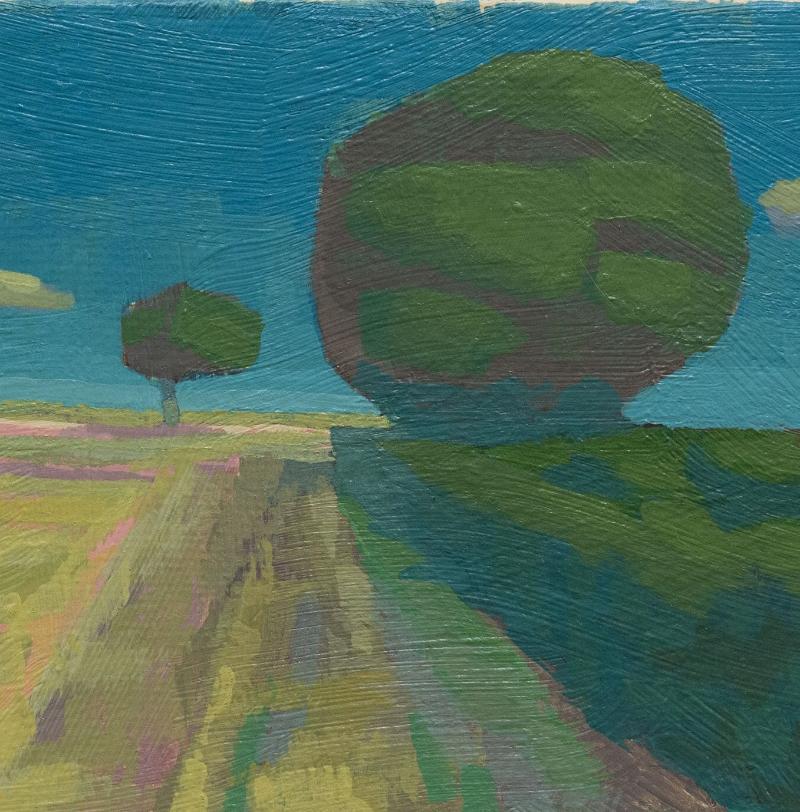 Original Gemälde – "Zwei Bäume" - handgemalt – Acrylbild – 10x15 cm – Landschaft Bild – Einzelstück – mit Rahmen